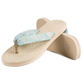 Ax Boxing Espadrile cu flip-flops alb verde 3