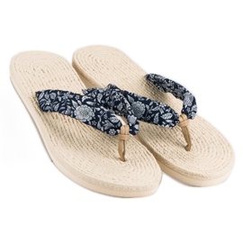 Ax Boxing Espadrile flip-flops alb albastru marin 4