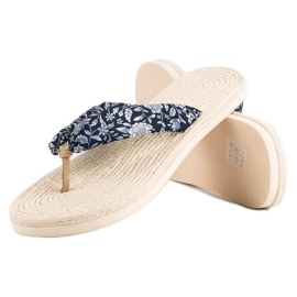 Ax Boxing Espadrile flip-flops alb albastru marin 2