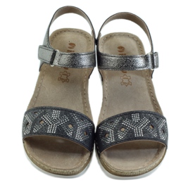 Sandale confortabile INBLU din argintiu-grafit gri 4 Sandale confortabile INBLU din argintiu-grafit gri 4