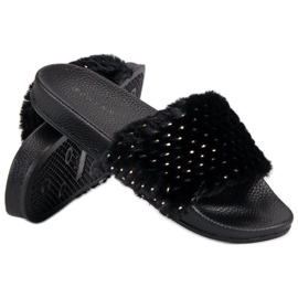 Erynn Papuci negri cu blană negru 1