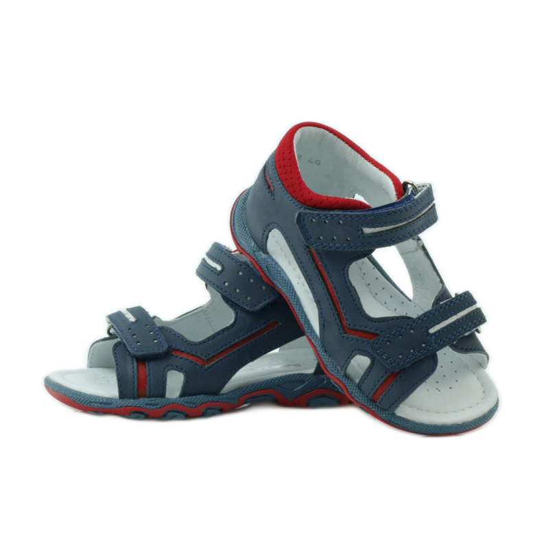 Sandale cu velcro Bartek 31825 bleumarin albastru marin roșu 3