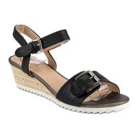 Kylie Sandale espadrile cu catarama negru 1 Kylie Sandale espadrile cu catarama negru 1