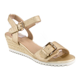 Kylie Sandale espadrile cu catarama galben 1 Kylie Sandale espadrile cu catarama galben 1