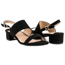 Fama Sandale cu toc jos negru 1 Fama Sandale cu toc jos negru 1