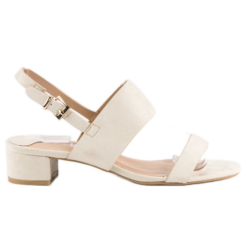 Fama Sandale cu toc jos maro 1