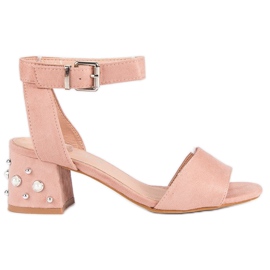 Erynn Sandale cu perle roz 2 Erynn Sandale cu perle roz 2