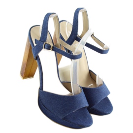 Sandale din denim pe un stâlp albastru 9833 1