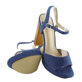Sandale din denim pe un stâlp albastru 9833 2