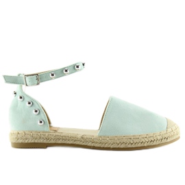 Espadrile verzi cu crampoane A636-ESP-1 Verde albastru 4