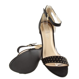 Sandale pe un toc confortabil negru BL0764 3