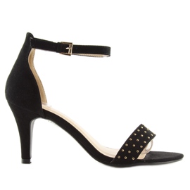 Sandale pe un toc confortabil negru BL0764 5