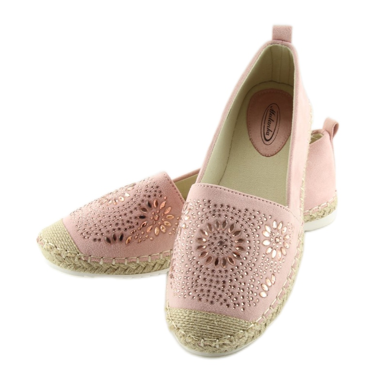 Espadrile decorate cu roz 5599-1 Roz 2