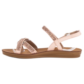 American Club Sandale cu ornamente americane roz 1