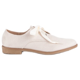 Pantofi cu panglică din satin maro 1