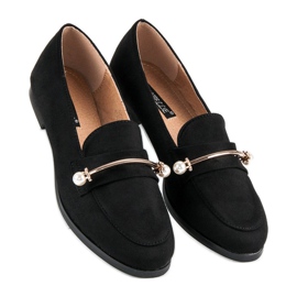 Brogues negre cu perle negru 1