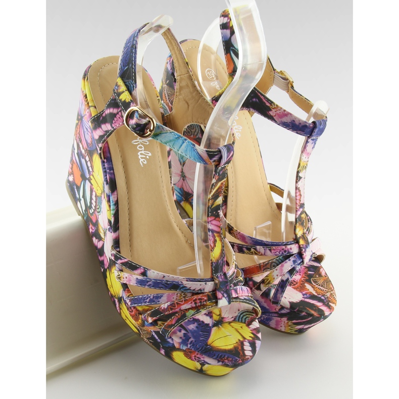 Sandale pe pană YX-17 negre negru 1