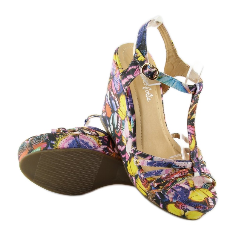 Sandale pe pană YX-17 negre negru 2