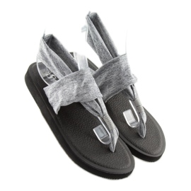Sandale gri, bumbac, gri DD81P gri 1