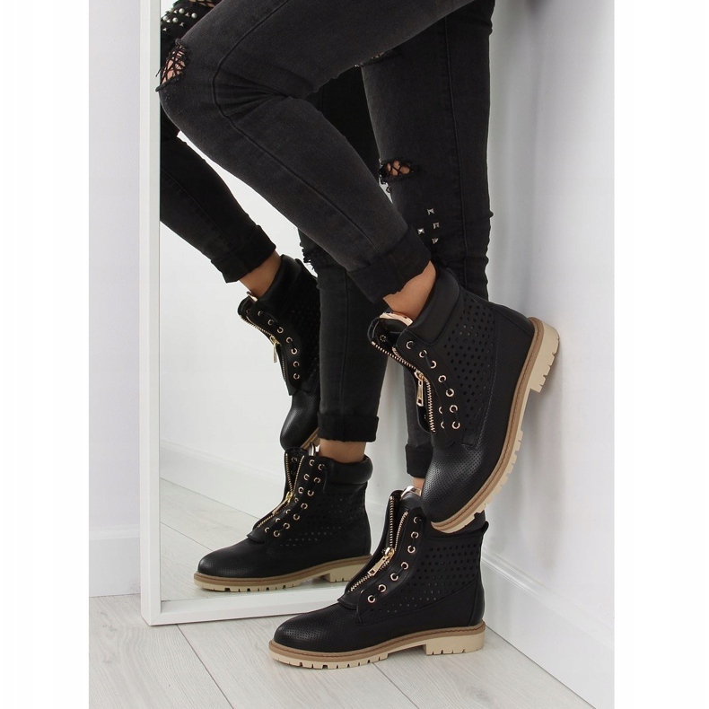 Balmana ajurata, fermoar auriu, negru R103 Negru 1