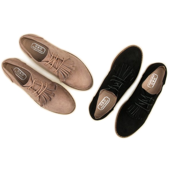 Pantofi boho de piele intoarsa legati negru 1