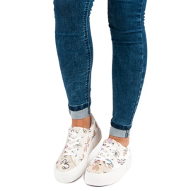 Kylie Adidași din Velour Pe Platformă bej 1