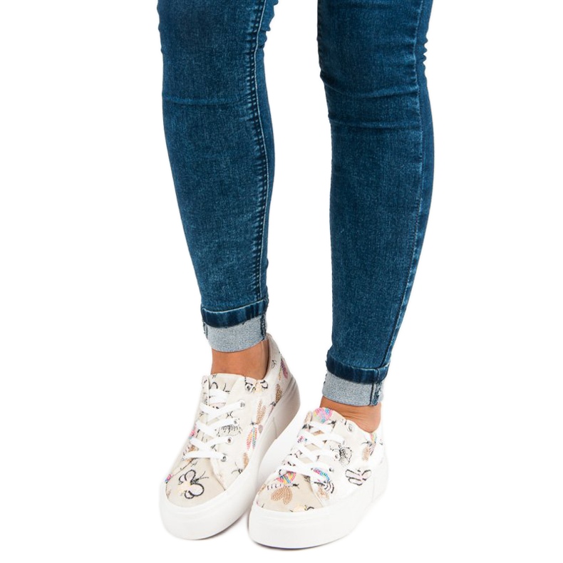 Kylie Adidași din Velour Pe Platformă bej 1