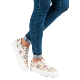 Kylie Adidași din Velour Pe Platformă bej 2