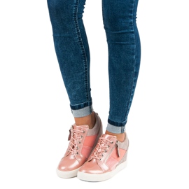 Kylie Adidași tip wedge la modă roz 2