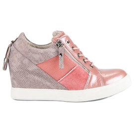 Kylie Adidași tip wedge la modă roz 1
