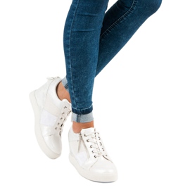 Kylie Adidași tip wedge la modă alb 1