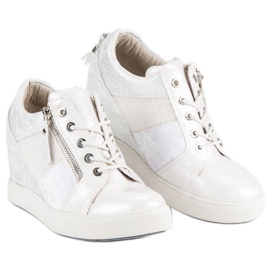 Kylie Adidași tip wedge la modă alb 4