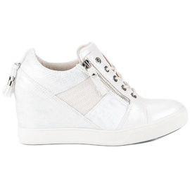 Kylie Adidași tip wedge la modă alb 6