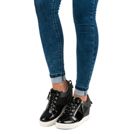 Kylie Adidași tip wedge la modă negru 2