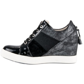 Kylie Adidași tip wedge la modă negru 4