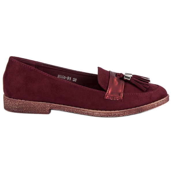Mocasini eleganti bordeaux roșu 1