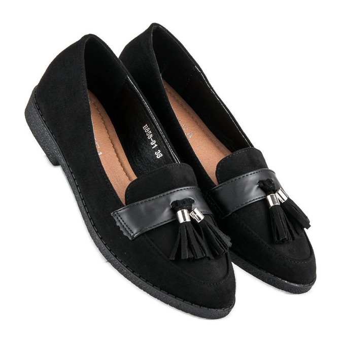 Mocasini negri eleganți negru 2