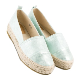 Espadrile slip-on pe platformă verde 2