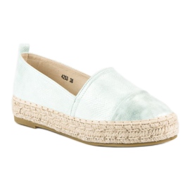 Espadrile slip-on pe platformă verde 4