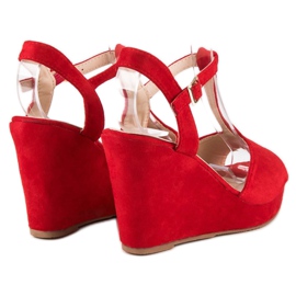 Bella Star Sandale de piele intoarsa roșu 2