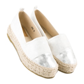 Espadrile slip-on pe platformă alb 3