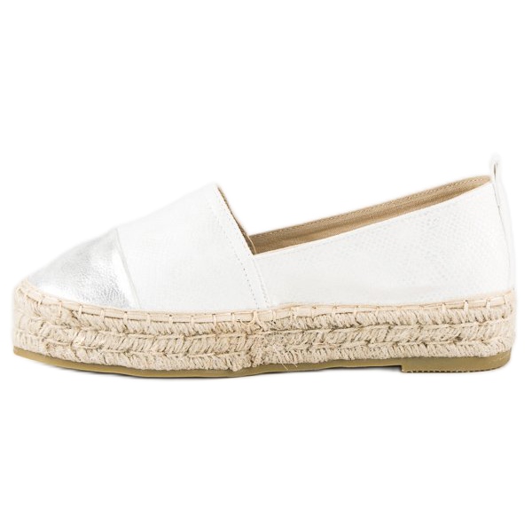 Espadrile slip-on pe platformă alb 1