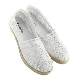 Espadrile din dantela alba JX57P alb 2
