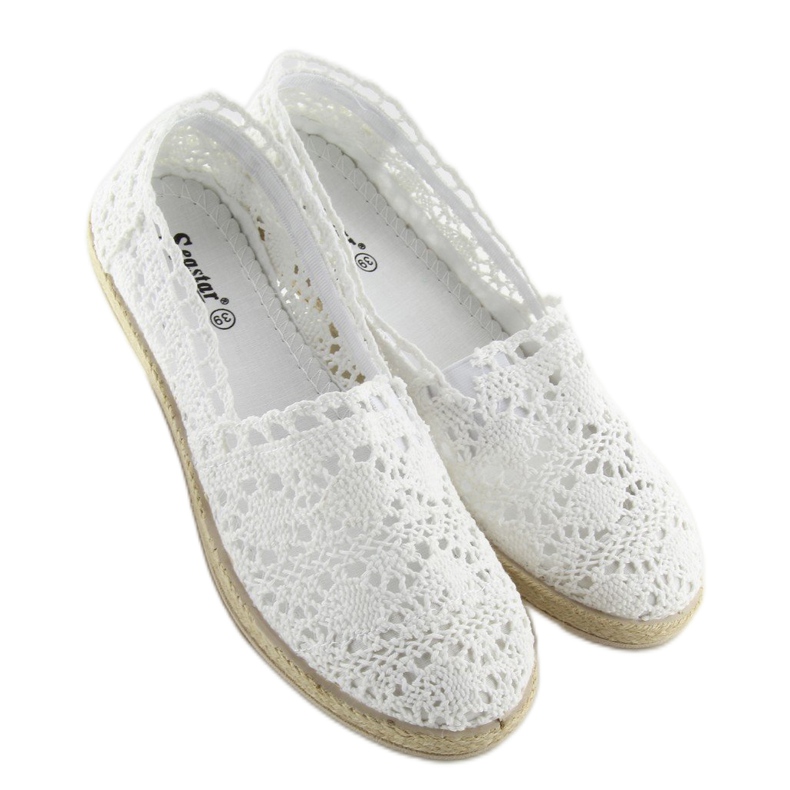 Espadrile din dantela alba JX57P alb 2
