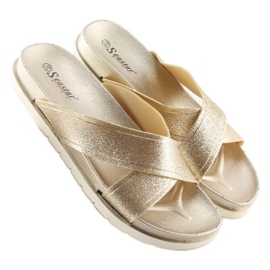Papuci aurii dama CK47P gold de aur 2