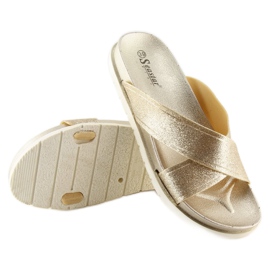 Papuci aurii dama CK47P gold de aur 1