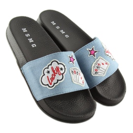 Papuci din denim albastru ZY-1205 L.ALBASTRU 1