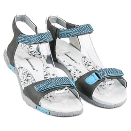 Hasby Sandale plate cu velcro gri 2