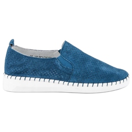 Filippo Pantofi Slip-On Ajurat albastru 4