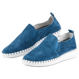 Filippo Pantofi Slip-On Ajurat albastru 3